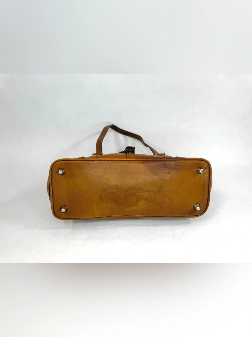 Vintage Coach Hamptons Flap Satchel 9267 British Tan Leather Shoulder Bag